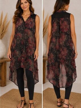 Free People Sleeveless Floral High-Low Dress ☀️ 🌼